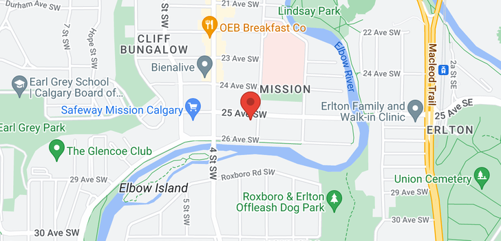map of 302 305 25 Avenue SW